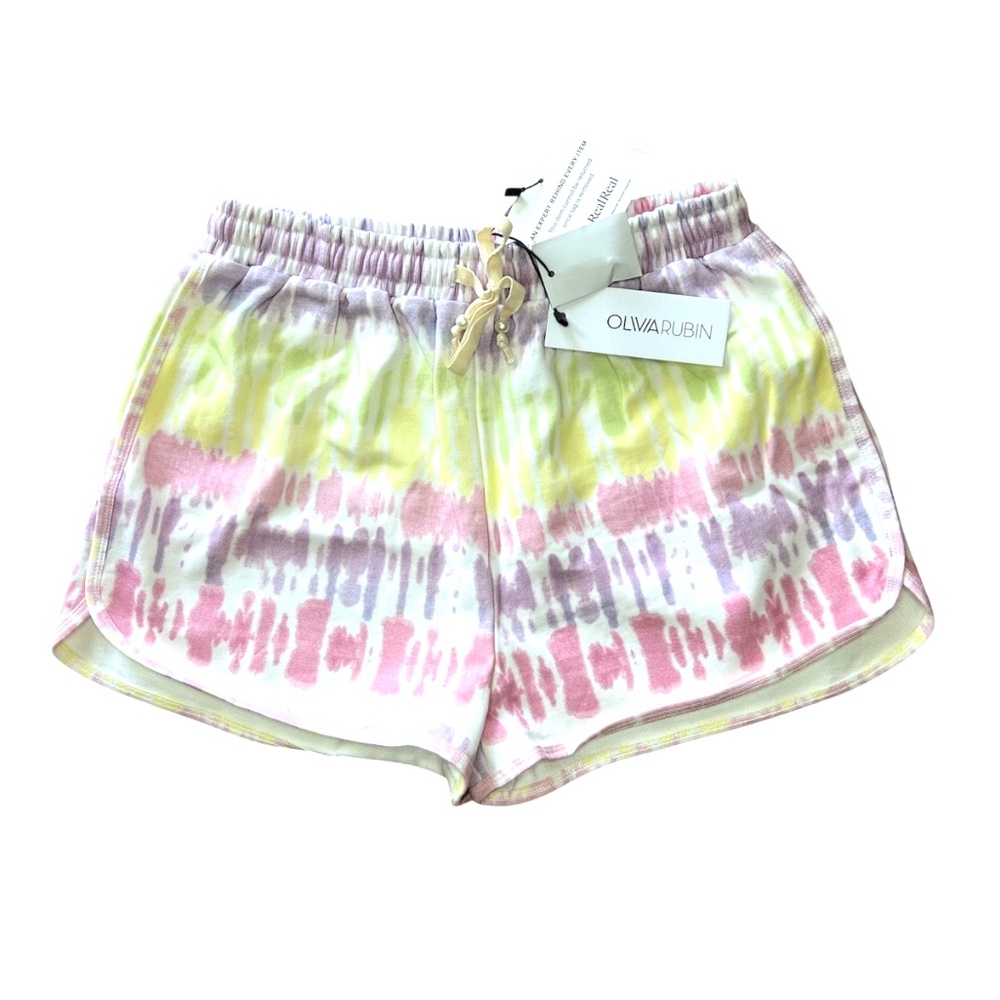 Olivia Rubin Hebe Tie Dye Pastel Drawstring Dolphin Hem Cotton Women's Shorts S